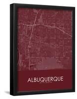 Albuquerque, United States of America Red Map-null-Framed Poster