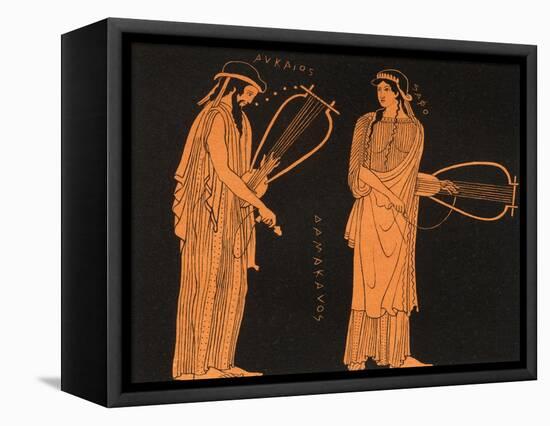 Alcaeus Greek Poet with Sappho-Panofka Manners-Framed Stretched Canvas