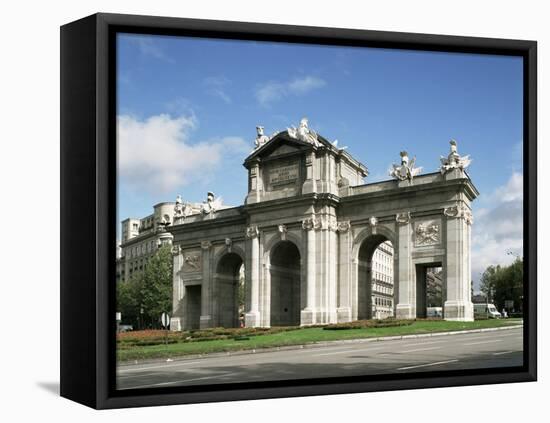 Alcala Gate, Madrid, Spain-Peter Scholey-Framed Stretched Canvas