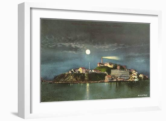 Alcatraz by Night-null-Framed Premium Giclee Print