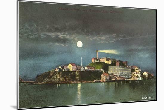 Alcatraz by Night-null-Mounted Premium Giclee Print