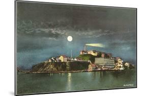 Alcatraz by Night-null-Mounted Premium Giclee Print