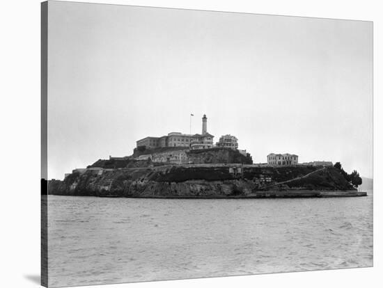 Alcatraz Island from Sea Level-null-Stretched Canvas