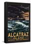 Alcatraz Island Night Scene - San Francisco, Ca-null-Framed Poster