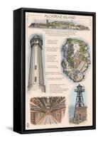Alcatraz Island Technical - San Francisco, CA-Lantern Press-Framed Stretched Canvas