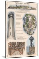 Alcatraz Island Technical - San Francisco, CA-Lantern Press-Mounted Art Print