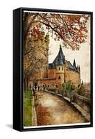 Alcazar Castle - Medieval Spain Painted Style Series-Maugli-l-Framed Stretched Canvas