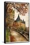 Alcazar Castle - Medieval Spain Painted Style Series-Maugli-l-Framed Stretched Canvas