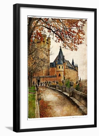 Alcazar Castle - Medieval Spain Painted Style Series-Maugli-l-Framed Art Print