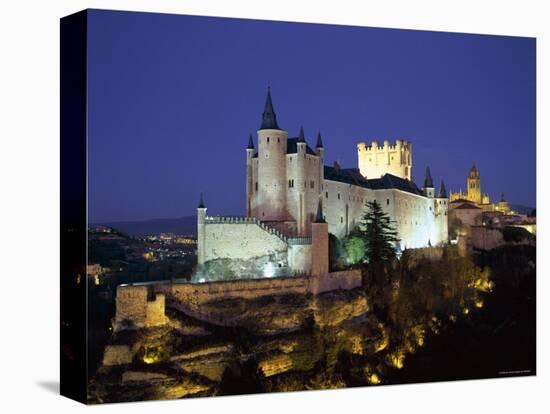 Alcazar, Night View, Segovia, Castilla Y Leon, Spain-Steve Vidler-Stretched Canvas