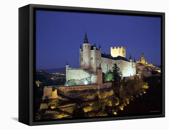 Alcazar, Night View, Segovia, Castilla Y Leon, Spain-Steve Vidler-Framed Stretched Canvas