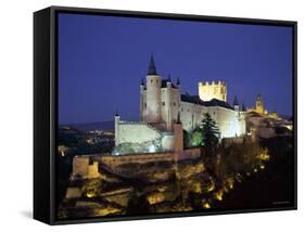 Alcazar, Night View, Segovia, Castilla Y Leon, Spain-Steve Vidler-Framed Stretched Canvas