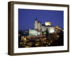 Alcazar, Night View, Segovia, Castilla Y Leon, Spain-Steve Vidler-Framed Photographic Print