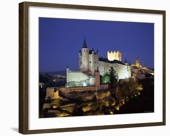 Alcazar, Night View, Segovia, Castilla Y Leon, Spain-Steve Vidler-Framed Photographic Print