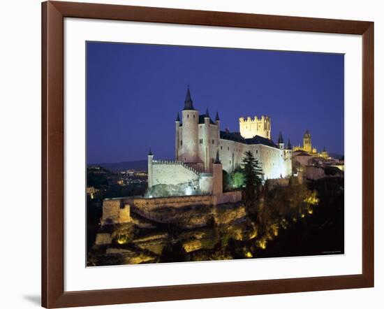 Alcazar, Night View, Segovia, Castilla Y Leon, Spain-Steve Vidler-Framed Photographic Print