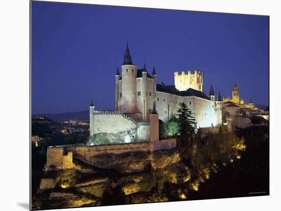 Alcazar, Night View, Segovia, Castilla Y Leon, Spain-Steve Vidler-Mounted Photographic Print