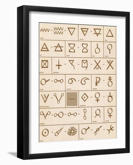 Alchemical symbols-Science Source-Framed Giclee Print