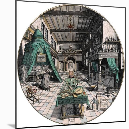 Alchemist's Laboratory, 1595-Hans Vredeman de Vries-Mounted Giclee Print