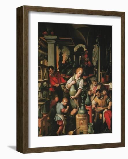 Alchemist's Workshop-Jan van der Straet-Framed Art Print