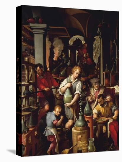 Alchemist's Workshop-Jan van der Straet-Stretched Canvas