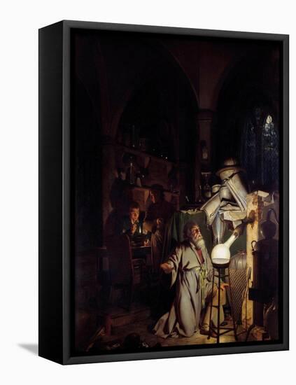 Alchemist Tempting to Discover the Philosophical Stone Painting by Joseph Wright of Derby (1734-179-Joseph Wright of Derby-Framed Stretched Canvas
