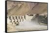 Alchi, the Dam along Indus River-Guido Cozzi-Framed Stretched Canvas