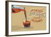 Alcoholic Drink is Poured from Bottle in Glass.Vintage Style.Vector Illustration-Dimonika-Framed Art Print