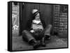 Alcoholic Vagrant Sleeping in a Doorway-null-Framed Stretched Canvas