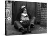 Alcoholic Vagrant Sleeping in a Doorway-null-Stretched Canvas