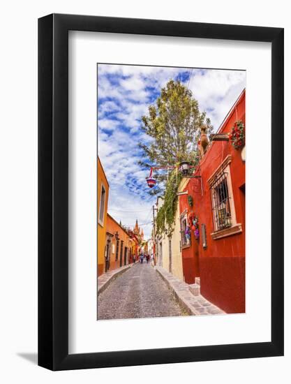 Aldama Street Christmas Decorations, San Miguel de Allende, Mexico.-William Perry-Framed Photographic Print