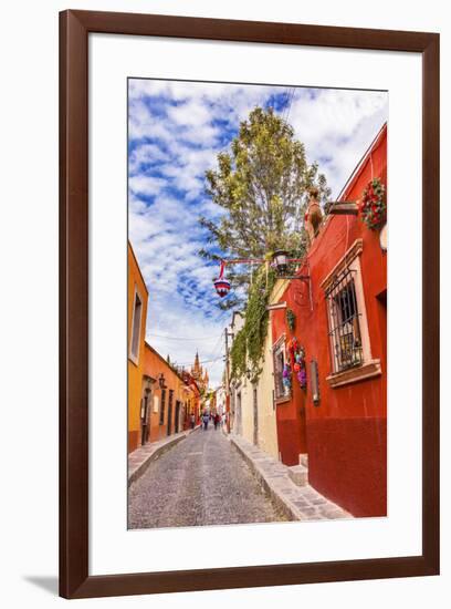 Aldama Street Christmas Decorations, San Miguel de Allende, Mexico.-William Perry-Framed Premium Photographic Print