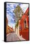 Aldama Street Christmas Decorations, San Miguel de Allende, Mexico.-William Perry-Framed Stretched Canvas