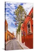 Aldama Street Christmas Decorations, San Miguel de Allende, Mexico.-William Perry-Stretched Canvas