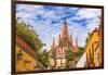 Aldama Street Parroquia Archangel Church. San Miguel de Allende, Mexico.-William Perry-Framed Photographic Print