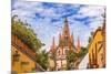 Aldama Street Parroquia Archangel Church. San Miguel de Allende, Mexico.-William Perry-Mounted Premium Photographic Print