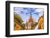 Aldama Street Parroquia Archangel Church. San Miguel de Allende, Mexico.-William Perry-Framed Photographic Print