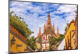 Aldama Street Parroquia Archangel Church. San Miguel de Allende, Mexico.-William Perry-Mounted Photographic Print
