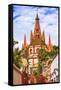 Aldama Street Parroquia Archangel Church. San Miguel de Allende, Mexico.-William Perry-Framed Stretched Canvas