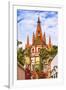 Aldama Street Parroquia Archangel Church. San Miguel de Allende, Mexico.-William Perry-Framed Photographic Print