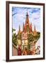 Aldama Street Parroquia Archangel Church. San Miguel de Allende, Mexico.-William Perry-Framed Photographic Print