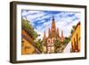 Aldama Street Parroquia Archangel Church. San Miguel de Allende, Mexico.-William Perry-Framed Photographic Print