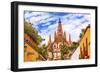 Aldama Street Parroquia Archangel Church. San Miguel de Allende, Mexico.-William Perry-Framed Photographic Print