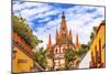 Aldama Street Parroquia Archangel Church. San Miguel de Allende, Mexico.-William Perry-Mounted Photographic Print