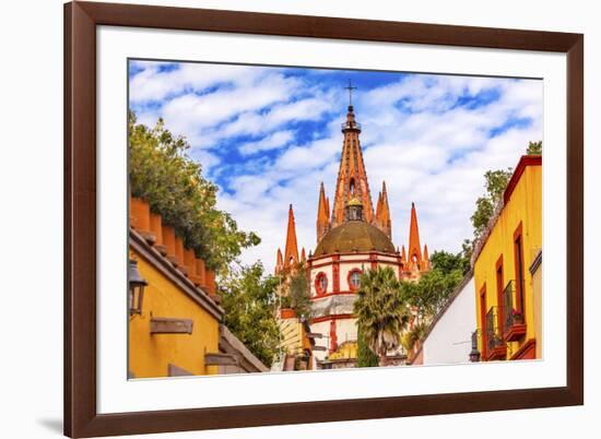 Aldama Street Parroquia Archangel Church. San Miguel de Allende, Mexico.-William Perry-Framed Photographic Print