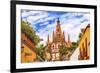 Aldama Street Parroquia Archangel Church. San Miguel de Allende, Mexico.-William Perry-Framed Photographic Print