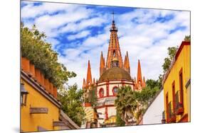 Aldama Street Parroquia Archangel Church. San Miguel de Allende, Mexico.-William Perry-Mounted Photographic Print
