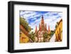 Aldama Street Parroquia Archangel Church. San Miguel de Allende, Mexico.-William Perry-Framed Photographic Print