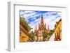 Aldama Street Parroquia Archangel Church. San Miguel de Allende, Mexico.-William Perry-Framed Photographic Print