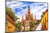 Aldama Street Parroquia Archangel Church. San Miguel de Allende, Mexico.-William Perry-Mounted Photographic Print