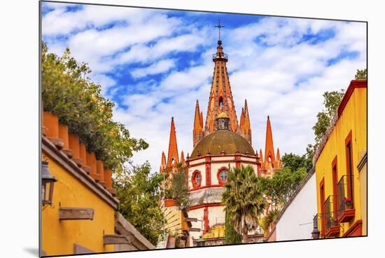 Aldama Street Parroquia Archangel Church. San Miguel de Allende, Mexico.-William Perry-Mounted Premium Photographic Print
